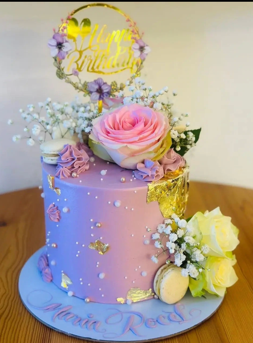 Lavender Floral Theme Cake